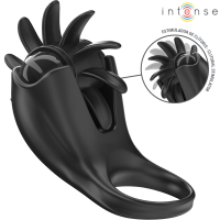 Ринг INTENSE - MABEL VIBRATING RING 10 VIBRATIONS WITH CLITORIS STIMULATOR BLACK
