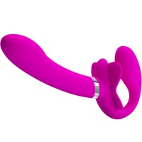 Страп-он PRETTY LOVE - VALERIE DOUBLE STRAP-ON VIBRATOR 12 VIBRATIONS PURPLE