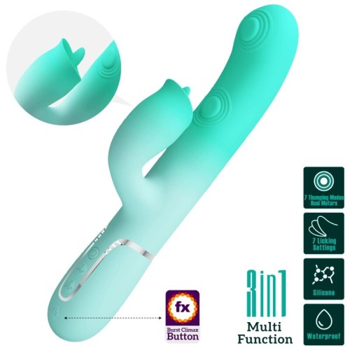 Вибратор PRETTY LOVE - GIGI MULTIFUNCTION RABBIT VIBRATOR AQUA GREEN
