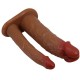 Пенис накрайник PRETTY LOVE - YAIRON DOUBLE PENIS SLEEVE WITH 4 CM EXTENSION MULATTO
