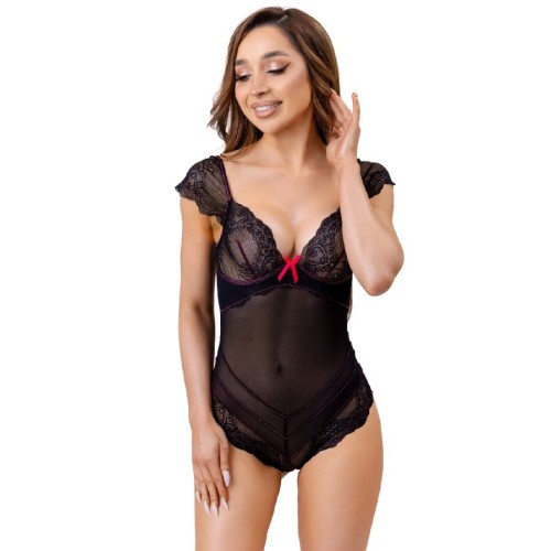 Боди LIVCO CORSETTI FASHION - EVELYN LC 20243 BODY WITH LACE TRIMMING AND TRANSPARENCIES BLACK L/XL