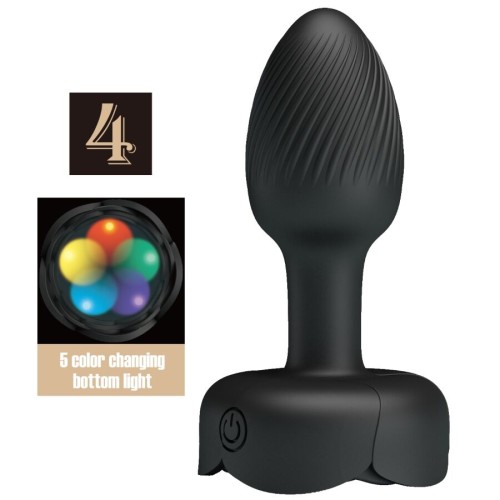 Анален разширител PRETTY LOVE - OLMAN ANAL PLUG WITH  LED LIGHT BLACK 8.8 CM