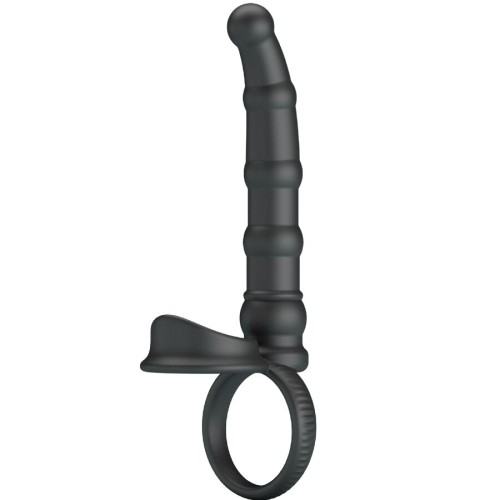 Анален разширител PRETTY LOVE - TATUM VIBRATING PENIS RING WITH PLUG 10 VIBRATIONS BLACK