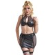 Комплект SUBBLIME - 957582 LEATHER BRA AND SKIRT SET BLACK S/M