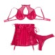 Комплект SUBBLIME - 957605 LEATHER BRA AND SKIRT SET RED S/M