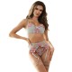 Комплект SUBBLIME - 957643 FLOWER EMBROIDERED BRA AND GARTER BELT SET PINK S/M