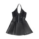 Рокля SUBBLIME - 957704 LACE ZIPPER LEATHER DRESS BLACK S/M