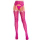 Секси чорапи LEG AVENUE - HEART STOCKINGS WITH GARTERS MAGENTA