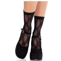 Секси чорапи LEG AVENUE - BLACK LACE BOW L