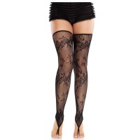 Секси чорапи LEG AVENUE - FLORAL LACE FOOT