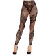 Секси чорапи LEG AVENUE - LACE AND SHEER FOOTLESS TIGHTS BLACK