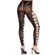Секси чорапи LEG AVENUE - SEAMLESS OPAQUE STOCKINGS WITH CUTOUT AT THE FEET BLACK