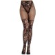 Секси чорапи LEG AVENUE - DAHLIA LACE STOCKINGS WITH NET DETAIL BLACK