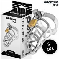 Клетка за пенис ADDICTED TOYS LOCKED - SILVER LOCK METAL PENIS CAGE SIZE S