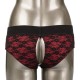 Харнес с отворено дъно и дилдо CALEXOTICS - SCANDAL SET OF CROTCHLESS PANTIES WITH DILDO SIZE S/M