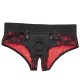Харнес с отворено дъно и дилдо CALEXOTICS - SCANDAL SET OF CROTCHLESS PANTIES WITH DILDO SIZE S/M