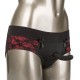 Харнес с отворено дъно и дилдо CALEXOTICS - SCANDAL SET OF CROTCHLESS PANTIES WITH DILDO SIZE L/XL
