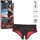 Харнес с отворено дъно и дилдо CALEXOTICS - SCANDAL SET OF CROTCHLESS PANTIES WITH DILDO SIZE L/XL