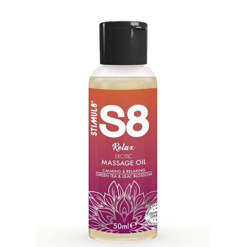 Масажно олио STIMUL8 - S8 RELAX EROTIC MASSAGE OIL GREEN TEA 50 ML