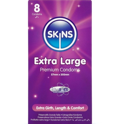 Презервативи SKINS - EXTRA LARGE PREMIUM CONDOMS PACK 8