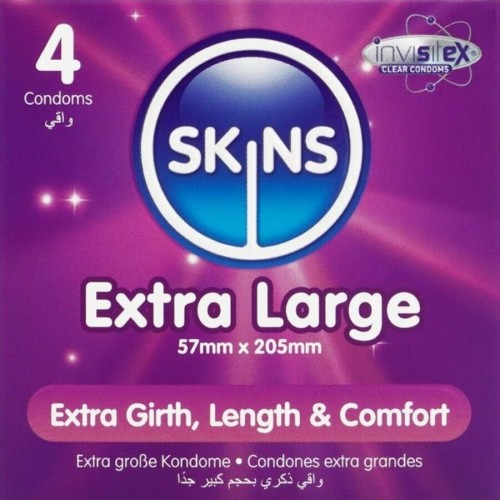 Презервативи SKINS - EXTRA LARGE PREMIUM CONDOMS PACK 4