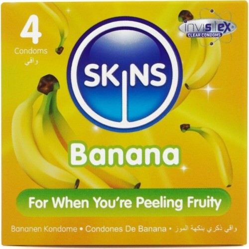 Презервативи SKINS - BANANA PREMIUM CONDOMS PACK 4
