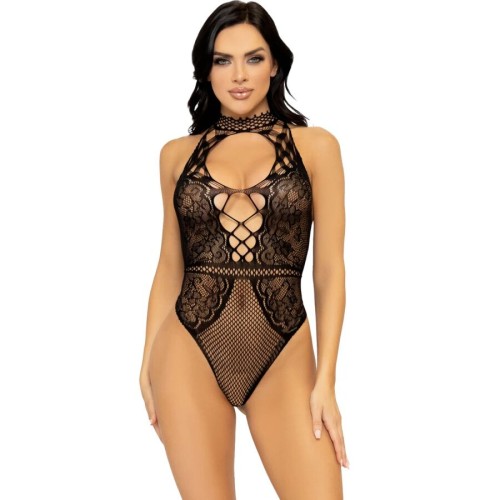 Боди LEG AVENUE - NET AND LACE KEYHOLE HALTER BODYSUIT ONE SIZE | LEG AVENUE|LEG AVENUE BODYSTOCKINGS Боди LEG AVENUE - NET AND LACE KEYHOLE HALTER BODYSUIT ONE SIZE