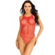 Горещо боди LEG AVENUE - NET SNAP CROTCH TANK BODYSUIT ONE SIZE RED