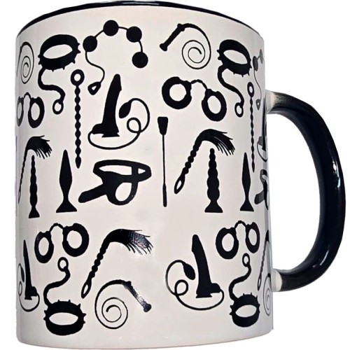 Чаша DIABLO PICANTE - WHITE BONDAGE MUG WITH BLACK HANDLE 370 ML | DIVERTY SEX|DIABLO PICANTE Чаша DIABLO PICANTE - WHITE BONDAGE MUG WITH BLACK HANDLE 370 ML