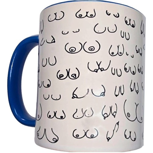 Чаша DIABLO PICANTE - WHITE BOOBS MUG WITH BLUE HANDLE 370 ML | DIVERTY SEX|DIABLO PICANTE Чаша DIABLO PICANTE - WHITE BOOBS MUG WITH BLUE HANDLE 370 ML