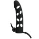 PRETTY LOVE VIBRATING SILICONE PENIS SLEEVE WITH BALL STRAPS 15.2 CM