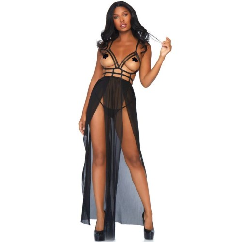 LEG AVENUE CAGE MAXI DRESS AND THONG S/M