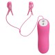 ROMANTIC WAVE VIBRATING AND ELETRIC SHOCK NIPPLE CLAMPS FUCHSIA