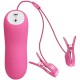 ROMANTIC WAVE VIBRATING AND ELETRIC SHOCK NIPPLE CLAMPS FUCHSIA