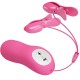 ROMANTIC WAVE VIBRATING AND ELETRIC SHOCK NIPPLE CLAMPS FUCHSIA