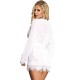 SUBBLIME WHITE LONG SLEEVES FRINGED BABYDOLL L/XL