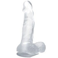 Дилдо BAILE REALISTIC DILDO SUCTION CUP AND TESTICLES 16.7 CM - CLEAR