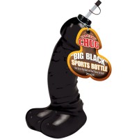 Забавна черна спортна бутилка във формата на пенис със сламка