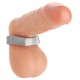 Сребрист гумен пръстен за пенис и тестиси във формата на гайка